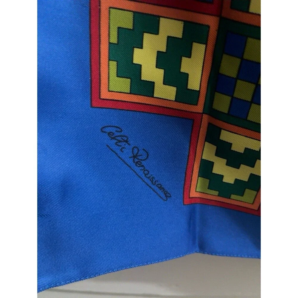 Celtic Renaissance Design 34x34 Scarf Table Topper Book of Kells Blue